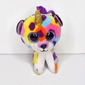 TY Beanie Boo Colorful Leopard Giselle Bag Clip or Keychain